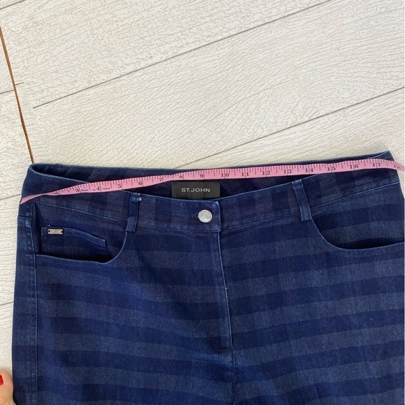 St.John denim patchwork high waisted jeans size 14 - Picture 13 of 14